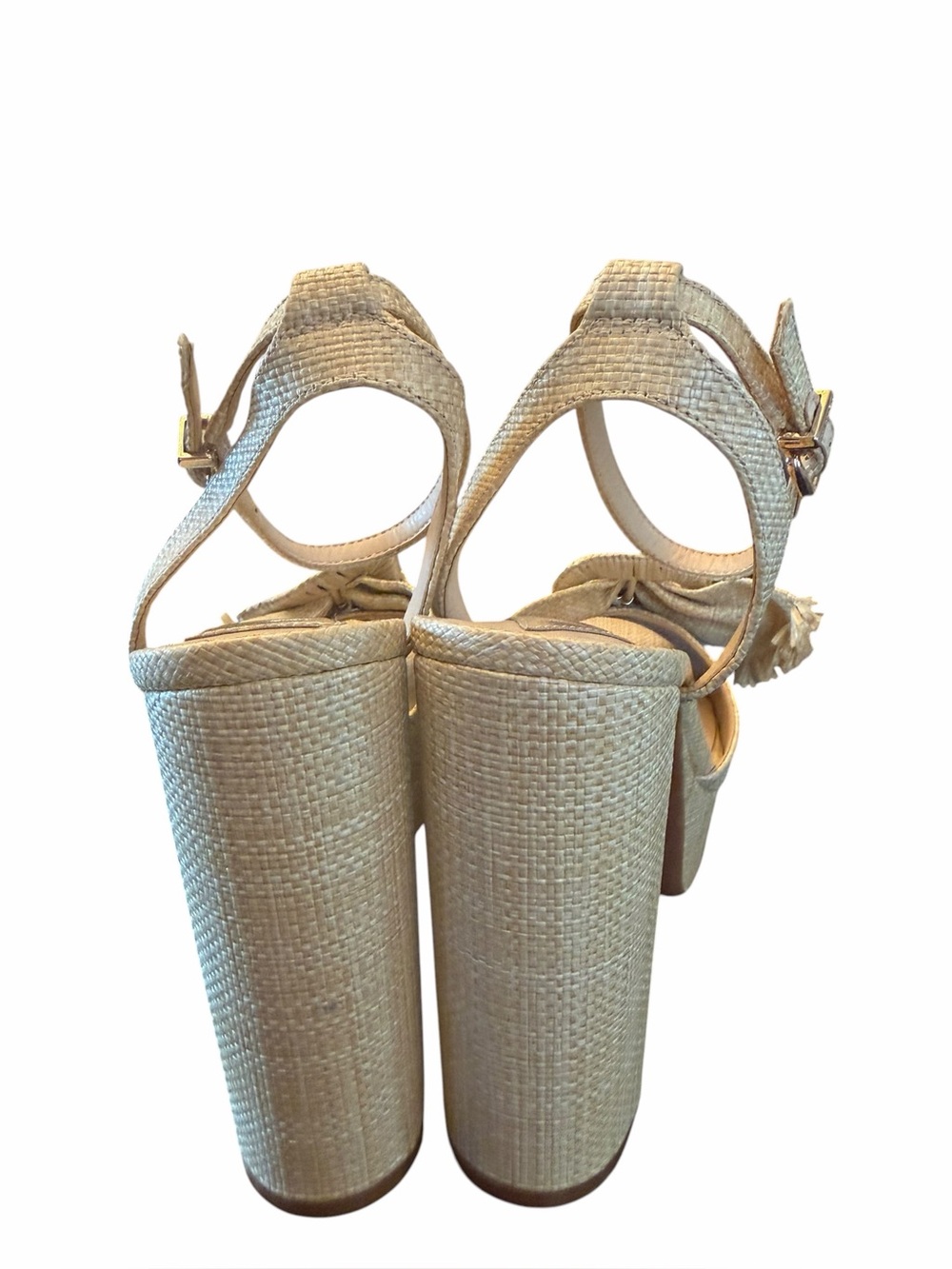 NWT Gianni Bini Raffia Platform Block Heel Sandals Size 9 Cottagecore✨ - Picture 7 of 9
